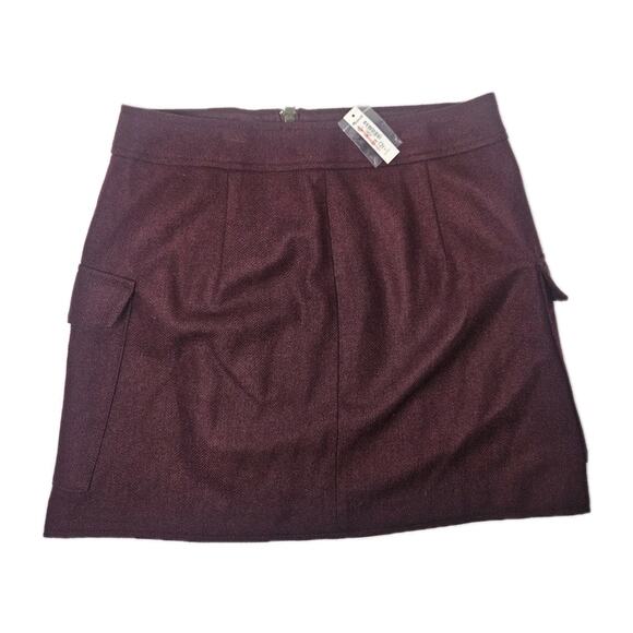 NWT Madewell ($98) Zip Front Mini Skirt Bordeaux Mélange Size 8 Medium ND130 - Picture 3 of 11